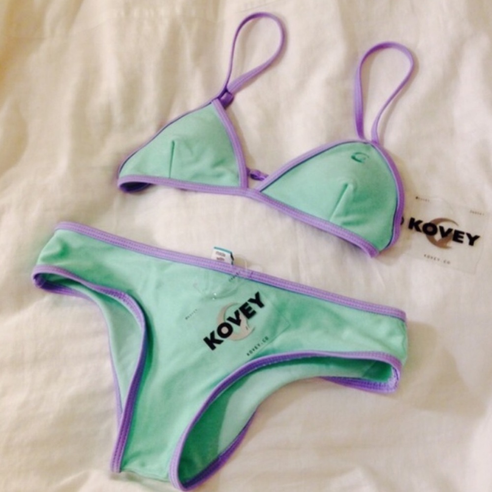 NWT Kovey Bikini Bottoms in Seafoam and top!